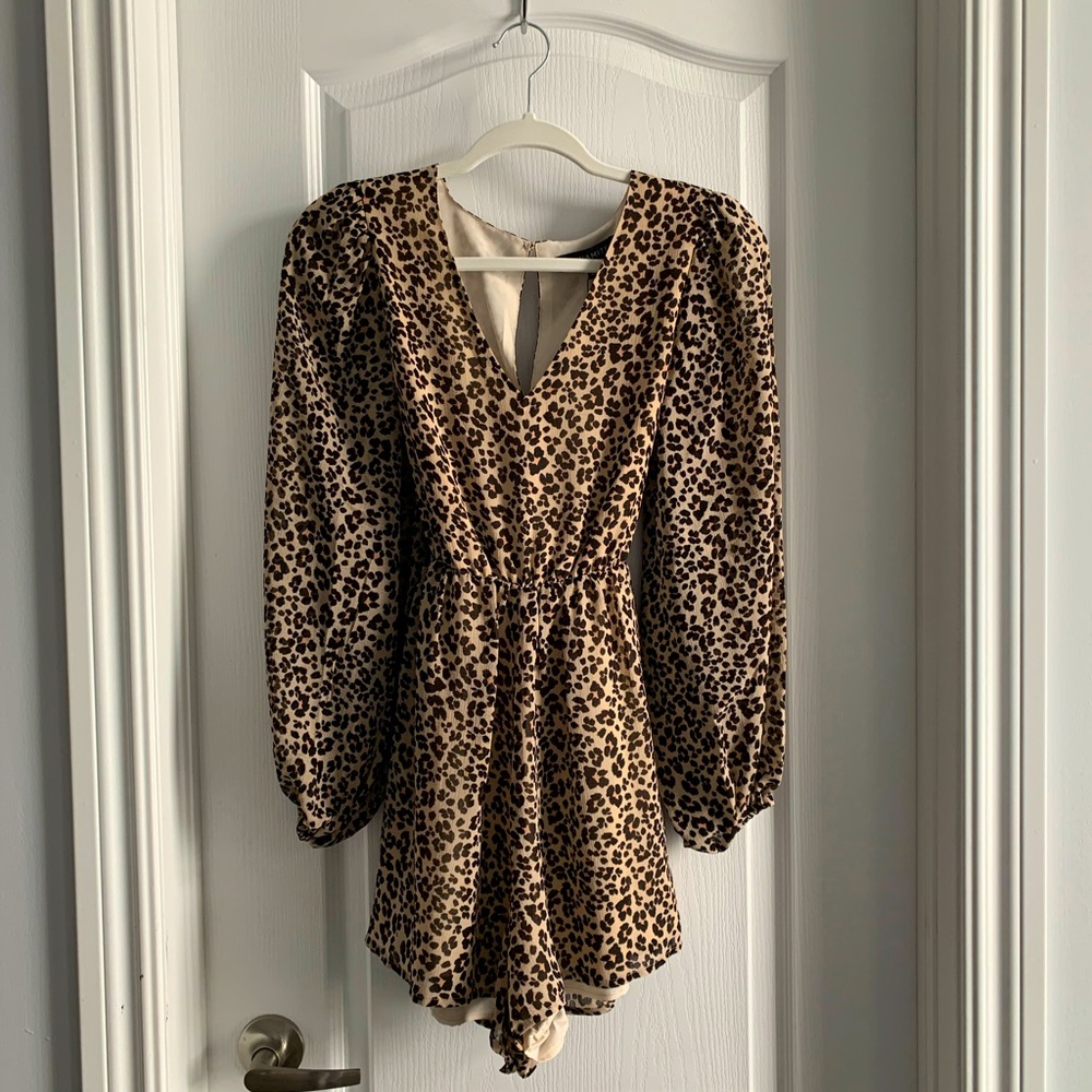 CHEETAH PRINT ROMPER (NEVER WORN)